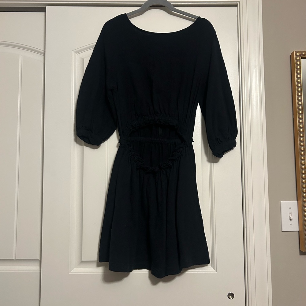 Free People Black Cutout Waist Dress